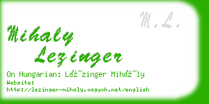 mihaly lezinger business card